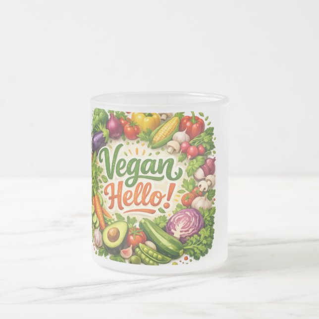 De Café Vidro Jateado Olá Caneca Vegana (Centro)