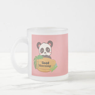 De Café Vidro Jateado Panda com uma boa caneca matinal