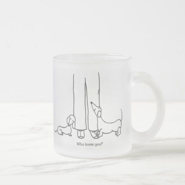 De Café Vidro Jateado Quem o ama?  Caneca do fosco (Direita)