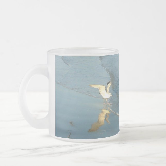 De Café Vidro Jateado Vadeando a caneca das gaivota (Esquerda)
