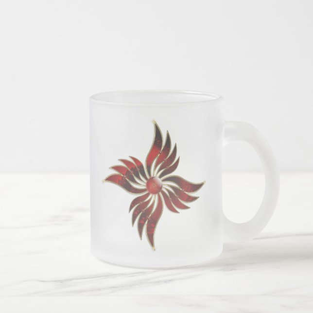De Café Vidro Jateado Vermelho como a caneca Fosco (Direita)