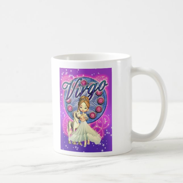 De Café Virgo da caneca do zodíaco com unicórnio e fêmea (Direita)