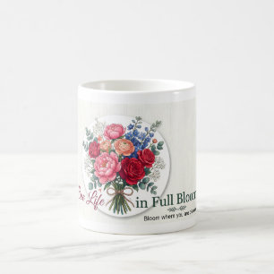 De Café • "Viva a Vida em Flor" Caneca Floral