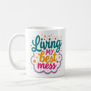De Café Vivendo Meu Melhor Caos Caneca Colorida