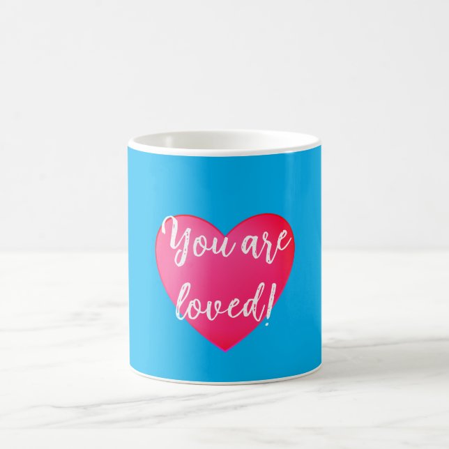 De Café Você é Adorada Caneca Azul (Centro)