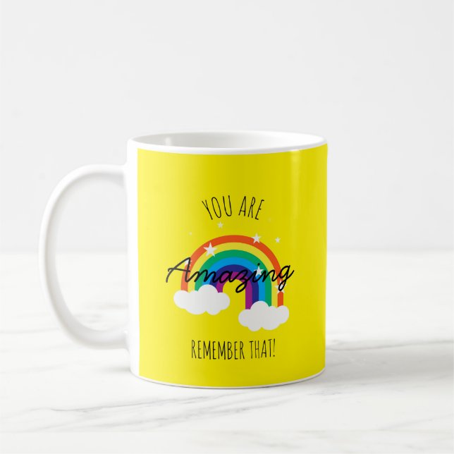 De Café Você É Incrível - Caneca Amarela (Esquerda)