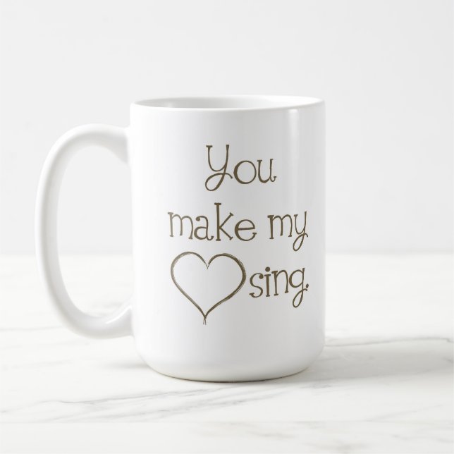 De Café Você faz meu coração cantar a caneca (Esquerda)