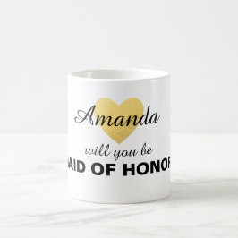De Café Você será minha caneca do coração do ouro da dama
