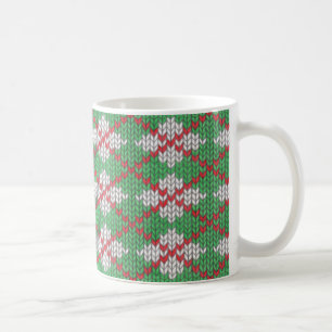 De Café XMAS ARGYLE KNIT - Caneca Branca