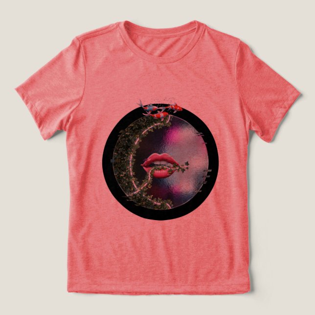 🐠 💋 de Camisa de Peixe-Koi Elétrica (Design frontal)