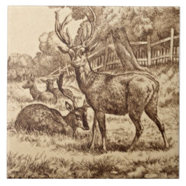 De Cerâmica 1879 William Wise Animal Series Deer Azulejo Repro