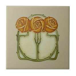 De Cerâmica 3 Rosas Art Nouveau Repro Anti Antiques Azulejo Ce