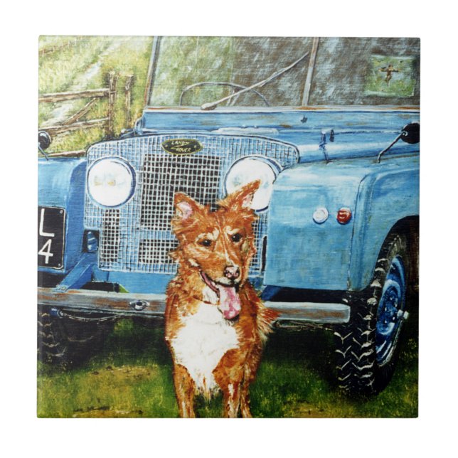 De Cerâmica 4,25" azulejo decorativo do quadrado (Frente)