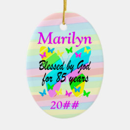 DE CERÂMICA 85.º ANIVERSÁRIO BÊNÇÕES PERSONALIZADAS ORNAMENTO