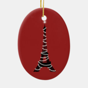 De Cerâmica A cintilação ilumina o ornamento da torre Eiffel