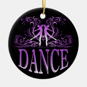 De Cerâmica A dança enrola o ornamento da porcelana (roxo)