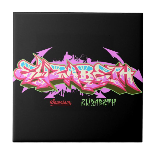 De Cerâmica A Elizabeth conhecida no azulejo grafite-Cerâmico (Frente)