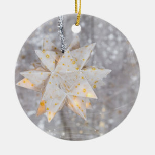 DE CERÂMICA "A" ESTRELA NO ORNAMENTO CERÂMICO DO NATAL