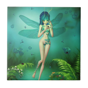 De Cerâmica A libélula Flitters azulejo