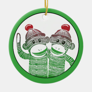 De Cerâmica A peúga Monkeys o ornamento do círculo