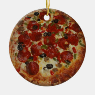 De Cerâmica A pizza caseiro uma tomou partido ornamento