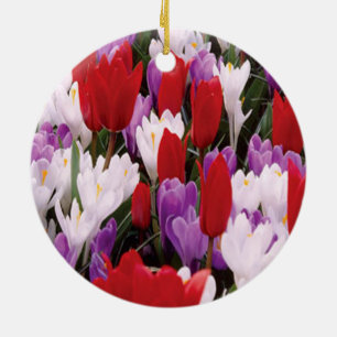 De Cerâmica A tulipa colorida floresce o ornamento