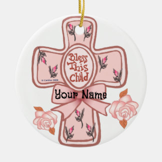 De Cerâmica Abençoada Rosa, Esta Criança, Ornamento Cristão Cr