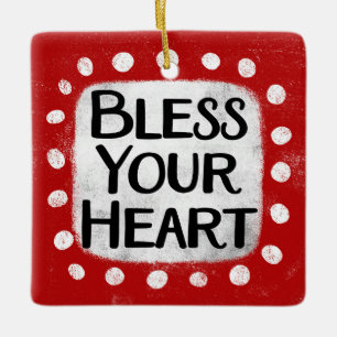 De Cerâmica Abençoe Seu Ornamento Cardíaco