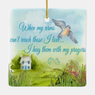 De Cerâmica Abraçando o com meu ornamento das orações