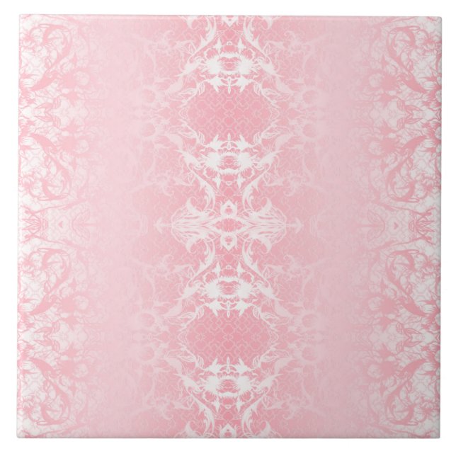 De Cerâmica Abstrato cor-de-rosa Azulejo cerâmico (Frente)