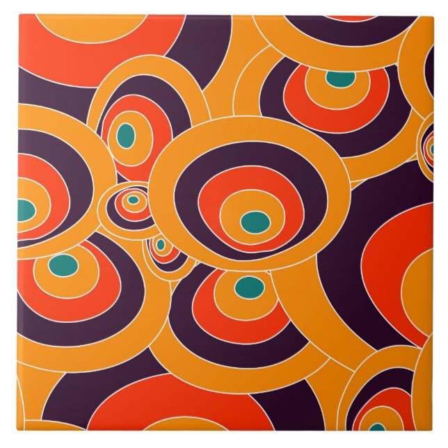 De Cerâmica Abstrato Cores sem costura Ovalia Azulejo cerâmico (Frente)