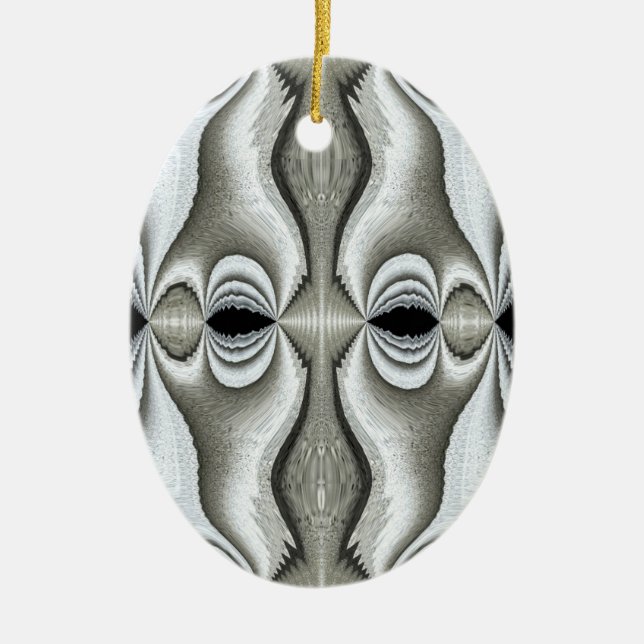 De Cerâmica Abstrato preto e branco Ornamento 2 (Frente)