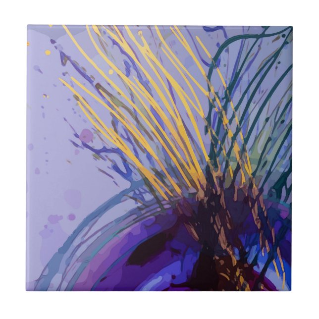 De Cerâmica Abstrato Splatter Azulejo cerâmico (Frente)