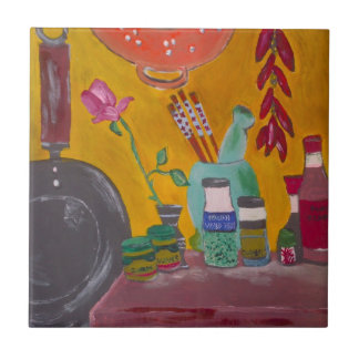 De Cerâmica Açafrão e azulejo dos pimentões