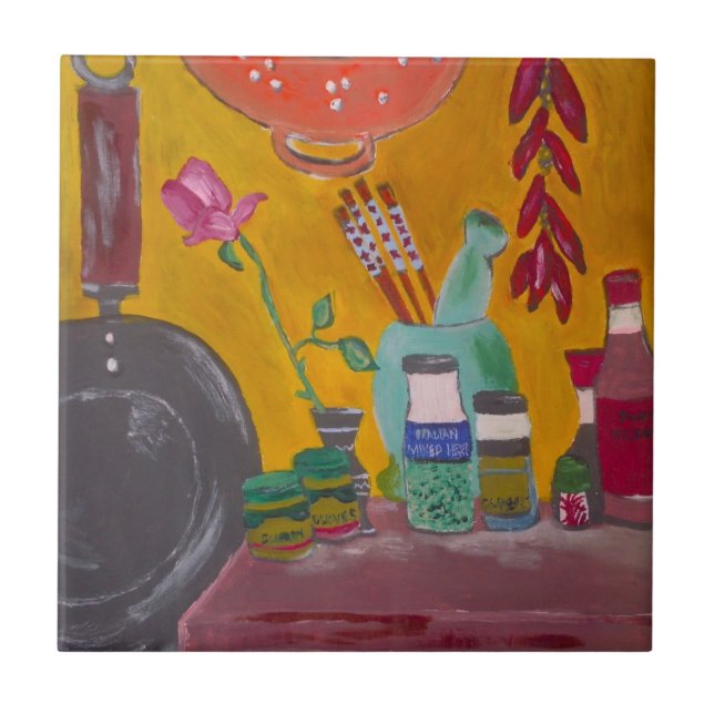 De Cerâmica Açafrão e azulejo dos pimentões (Frente)