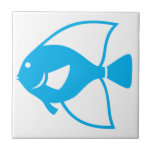 De Cerâmica Acento branco do banheiro do azulejo dos peixes<br><div class="desc">Um peixe azul do mar no azulejo branco brilhante - grande design para um acento do banho!  Aprecie o azulejo & os obrigados para parar perto!</div>