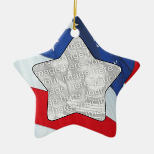 De Cerâmica Adicione seus estrelas da foto & ornamento das