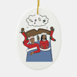 De Cerâmica Afro-americano do ornamento do Natal da gravidez