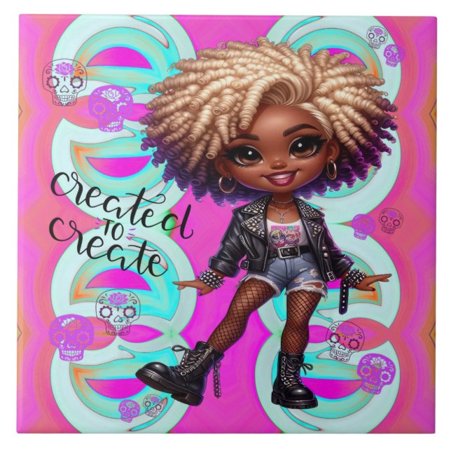 De Cerâmica Afropunk Criado A Criar O Azulejo Cerâmico (Frente)