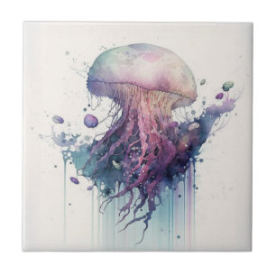 De Cerâmica Água-viva-roxa, Aquarela, Azulejo cerâmico