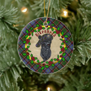 De Cerâmica Aikenhead Scottie Dog Christmas — ornamento cer