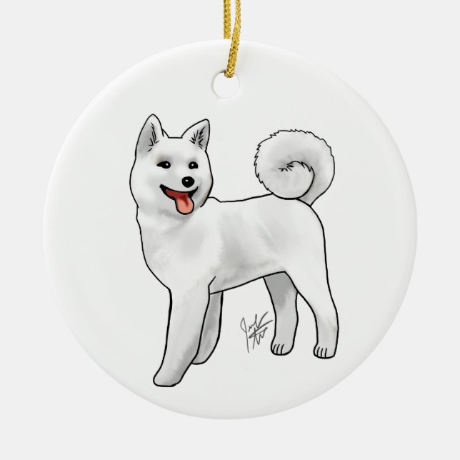 De Cerâmica Akita - Ornamento Branco (Frente)