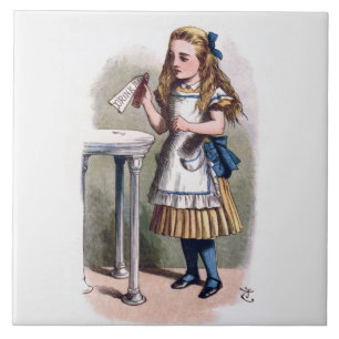 De Cerâmica Alice no país das maravilhas bebe-me azulejo ou