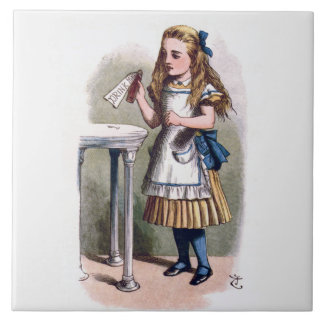 De Cerâmica Alice no país das maravilhas bebe-me azulejo ou