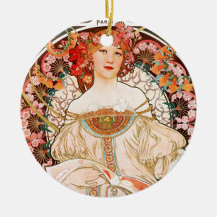 De Cerâmica Alphonse Mucha F. Champenois Ornamento