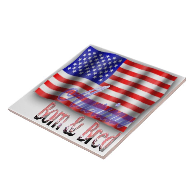 De Cerâmica American Flag ・ Large ・ Azulejo (Lateral)