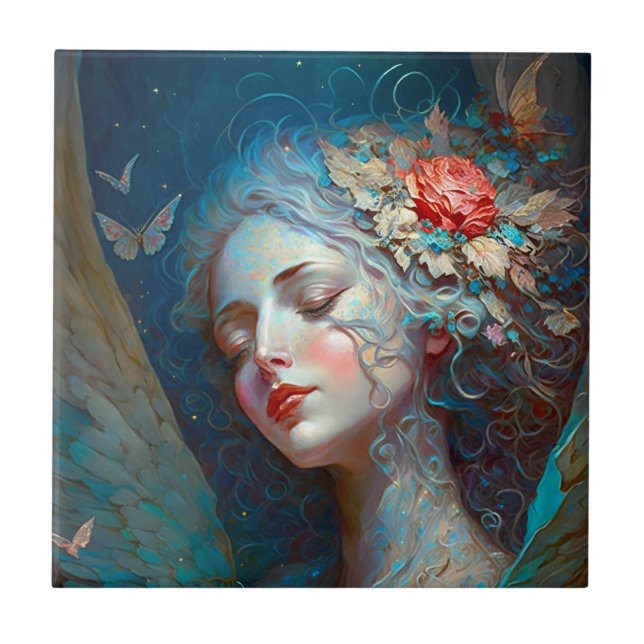 De Cerâmica Angel Wings Fantasy Art Azulejo Cerâmico (Frente)