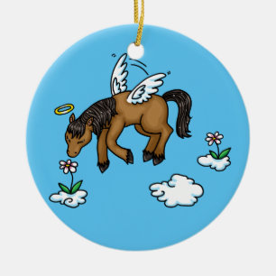 De Cerâmica Anjo do cavalo no ornamento da memória