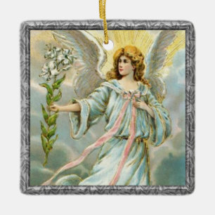 De Cerâmica Anjo em ornamento cerâmico azul