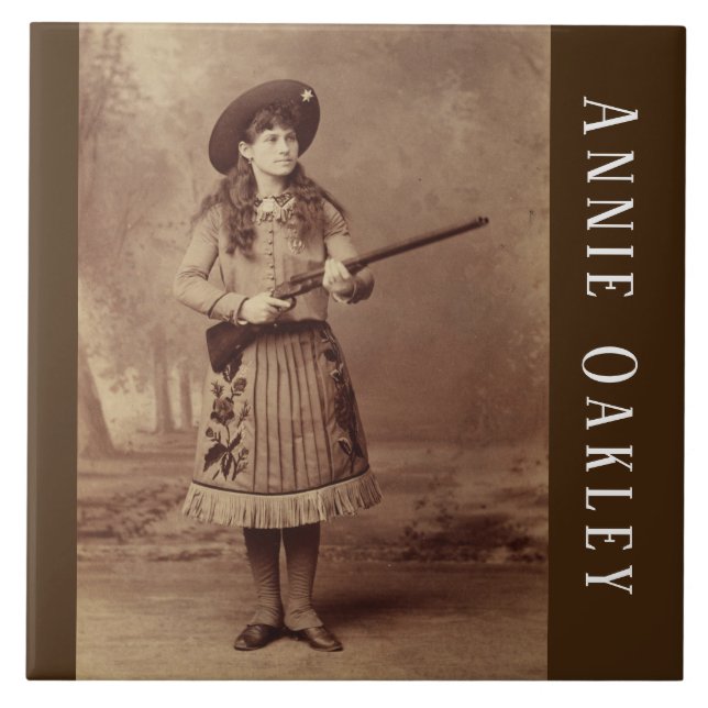 De Cerâmica Annie Oakley Sharpshooter Azulejo cerâmico (Frente)
